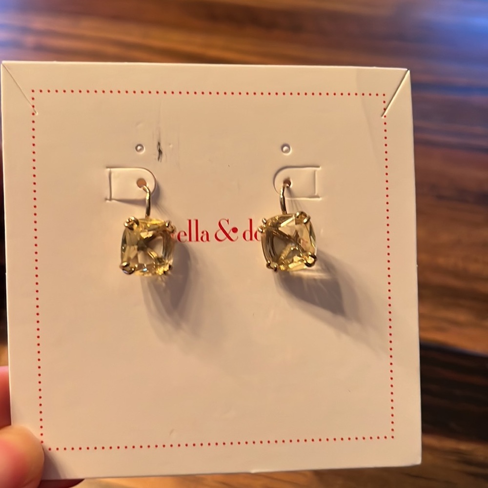 Stella and Dot yellow dangle earrings